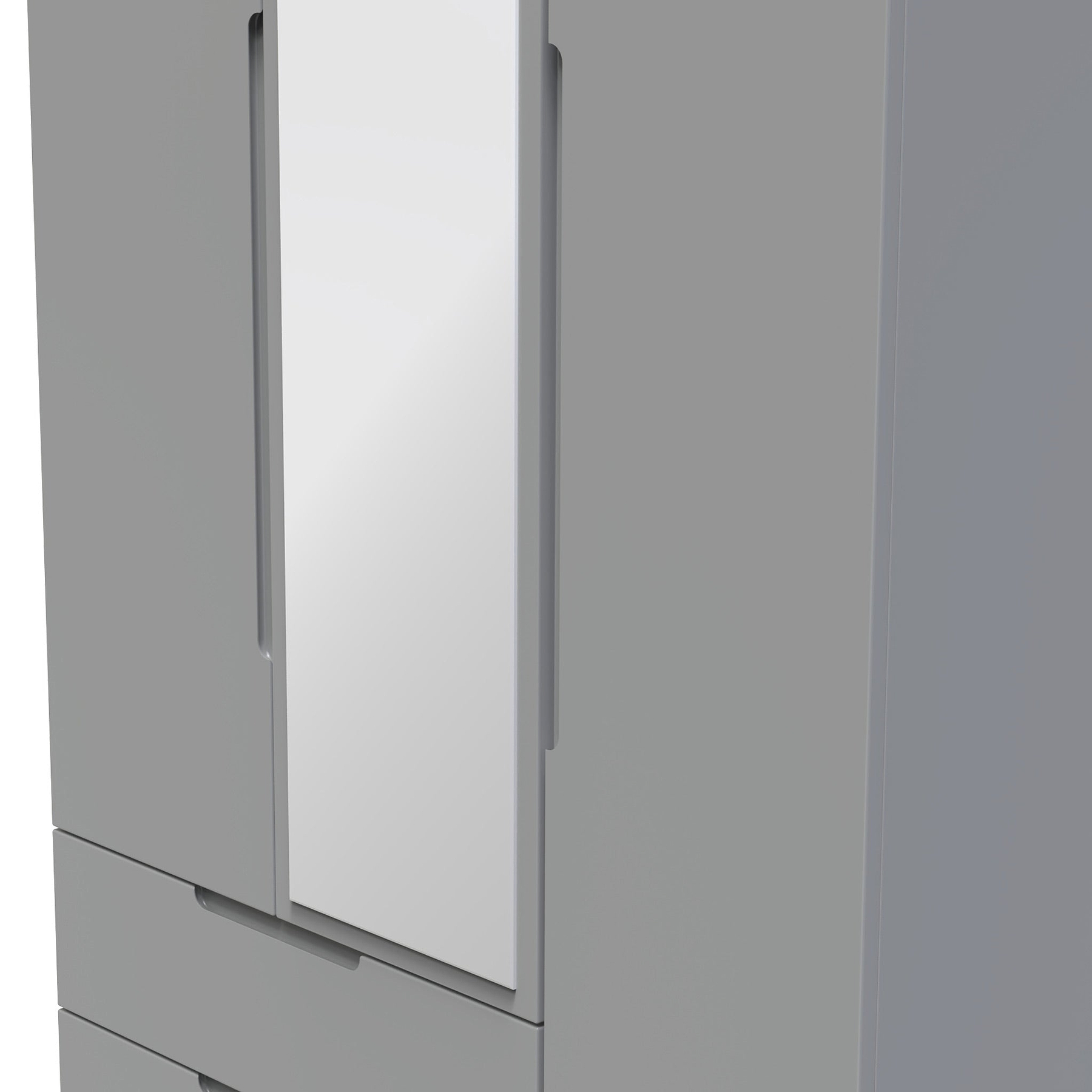 Henshaw 2 Drawer Triple Wardrobe Dusk Grey from Roseland Furniture