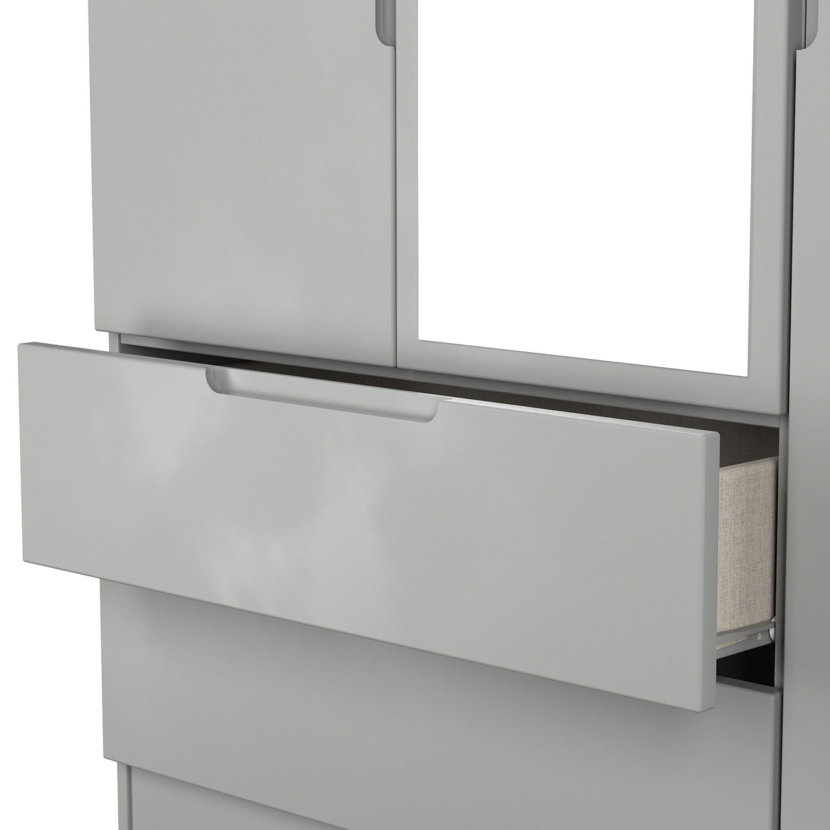 Henshaw 2 Drawer Triple Wardrobe Dusk Grey from Roseland Furniture