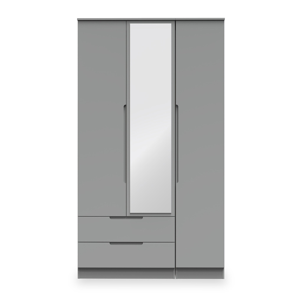 Henshaw 2 Drawer Triple Wardrobe Dusk Grey from Roseland Furniture