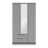 Henshaw 2 Drawer Triple Wardrobe Dusk Grey from Roseland Furniture