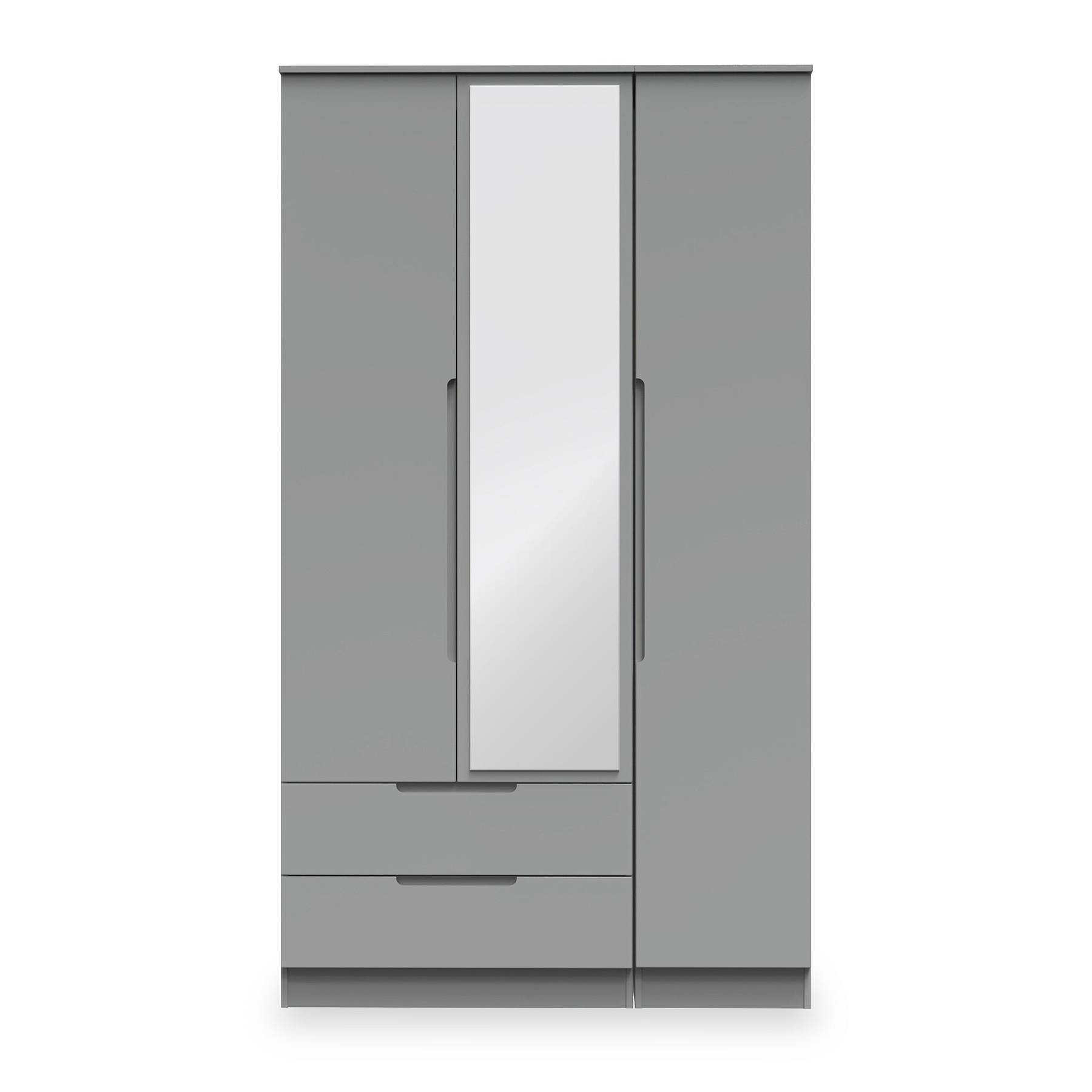 Henshaw 2 Drawer Triple Wardrobe Dusk Grey from Roseland Furniture