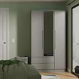 Henshaw 2 Drawer Triple Wardrobe Dusk Grey from Roseland Furniture