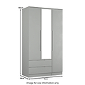 Henshaw 2 Drawer Triple Wardrobe Dusk Grey from Roseland Furniture