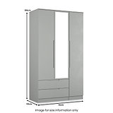 Henshaw 2 Drawer Triple Wardrobe Dusk Grey from Roseland Furniture