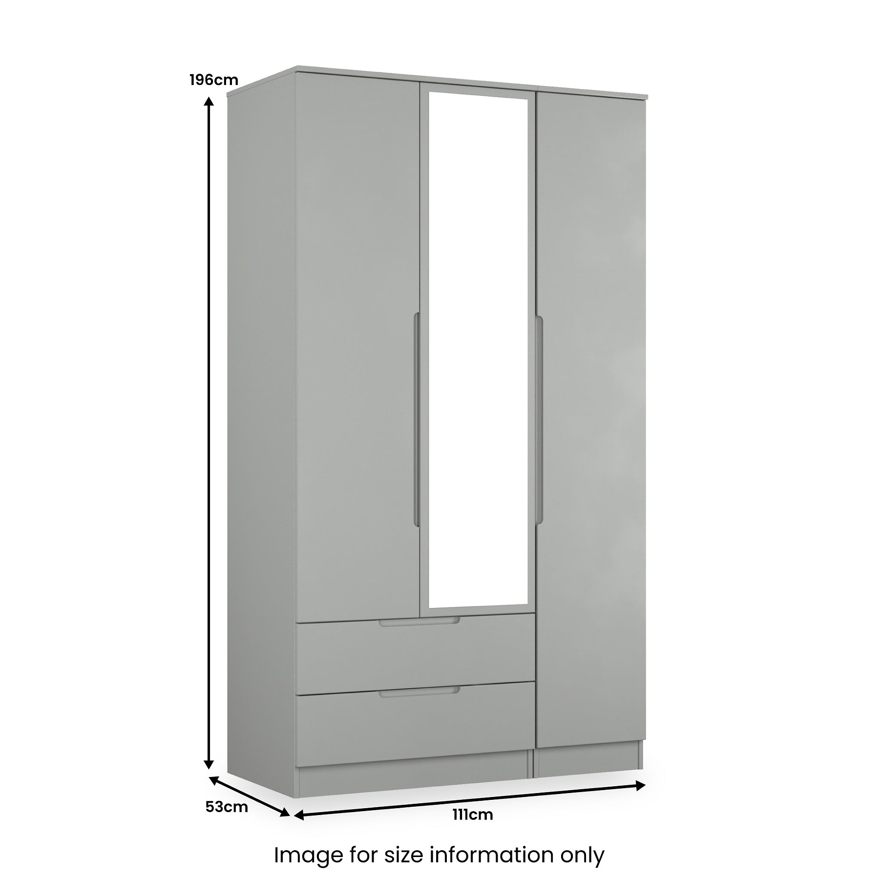 Henshaw 2 Drawer Triple Wardrobe Dusk Grey from Roseland Furniture