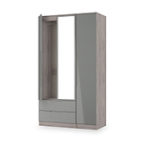 Henshaw Grey Oak 2 Drawer Triple Wardrobe from Roseland Furniture