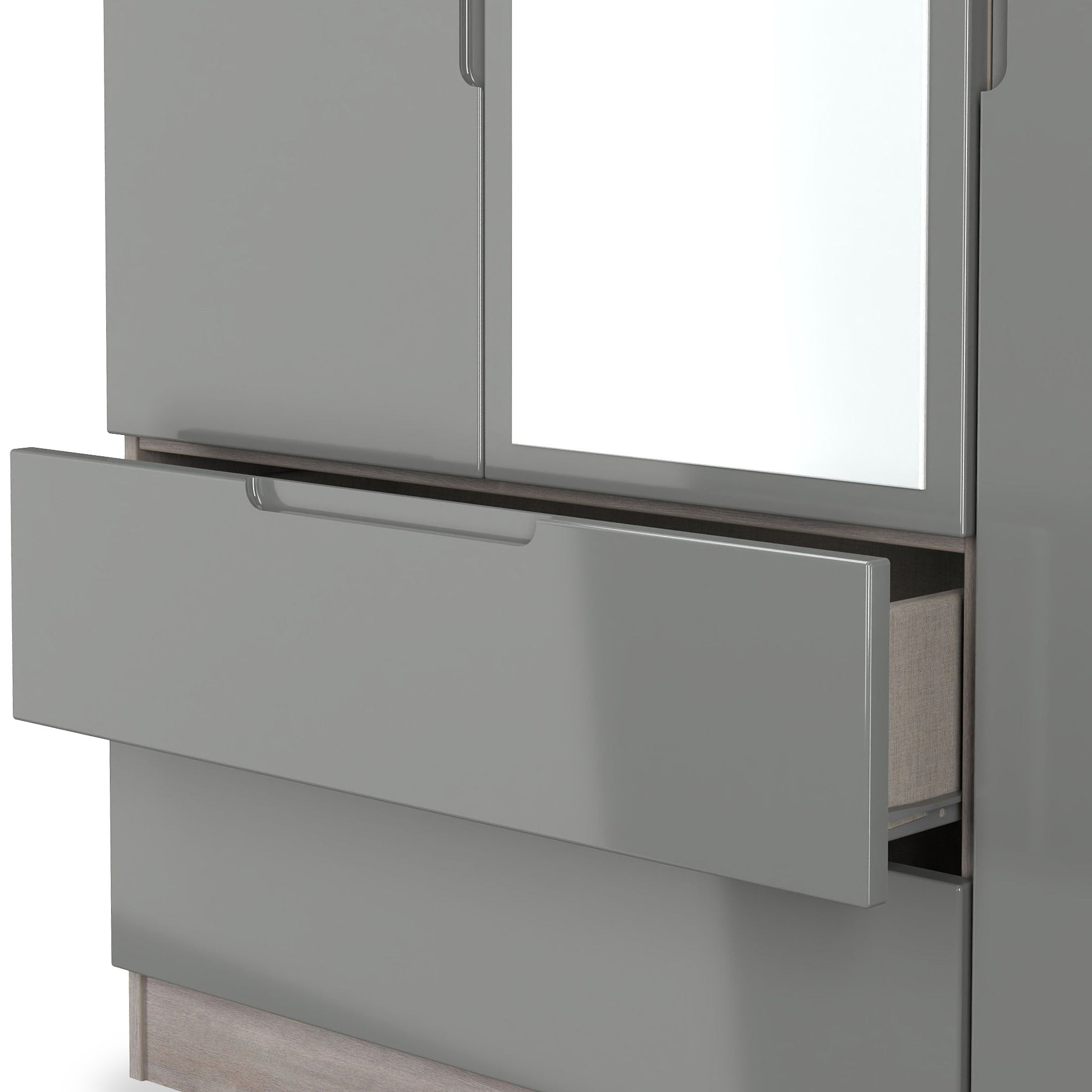 Henshaw Grey Oak 2 Drawer Triple Wardrobe from Roseland Furniture