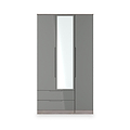 Henshaw Grey Oak 2 Drawer Triple Wardrobe from Roseland Furniture