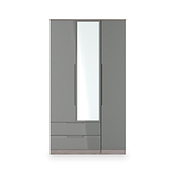 Henshaw Grey Oak 2 Drawer Triple Wardrobe from Roseland Furniture
