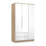 Henshaw 2 Drawer Triple Wardrobe White Oak from Roseland Furniture