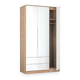 Henshaw 2 Drawer Triple Wardrobe White Oak from Roseland Furniture