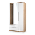 Henshaw 2 Drawer Triple Wardrobe White Oak from Roseland Furniture