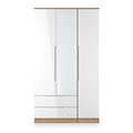 Henshaw 2 Drawer Triple Wardrobe White Oak from Roseland Furniture
