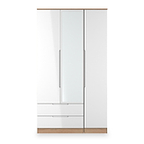 Henshaw 2 Drawer Triple Wardrobe White Oak from Roseland Furniture