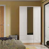 Henshaw 2 Drawer Triple Wardrobe White Oak from Roseland Furniture
