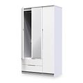Henshaw 2 Drawer Triple Wardrobe White from Roseland Furniture