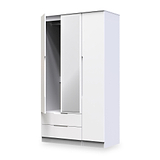 Henshaw 2 Drawer Triple Wardrobe White from Roseland Furniture