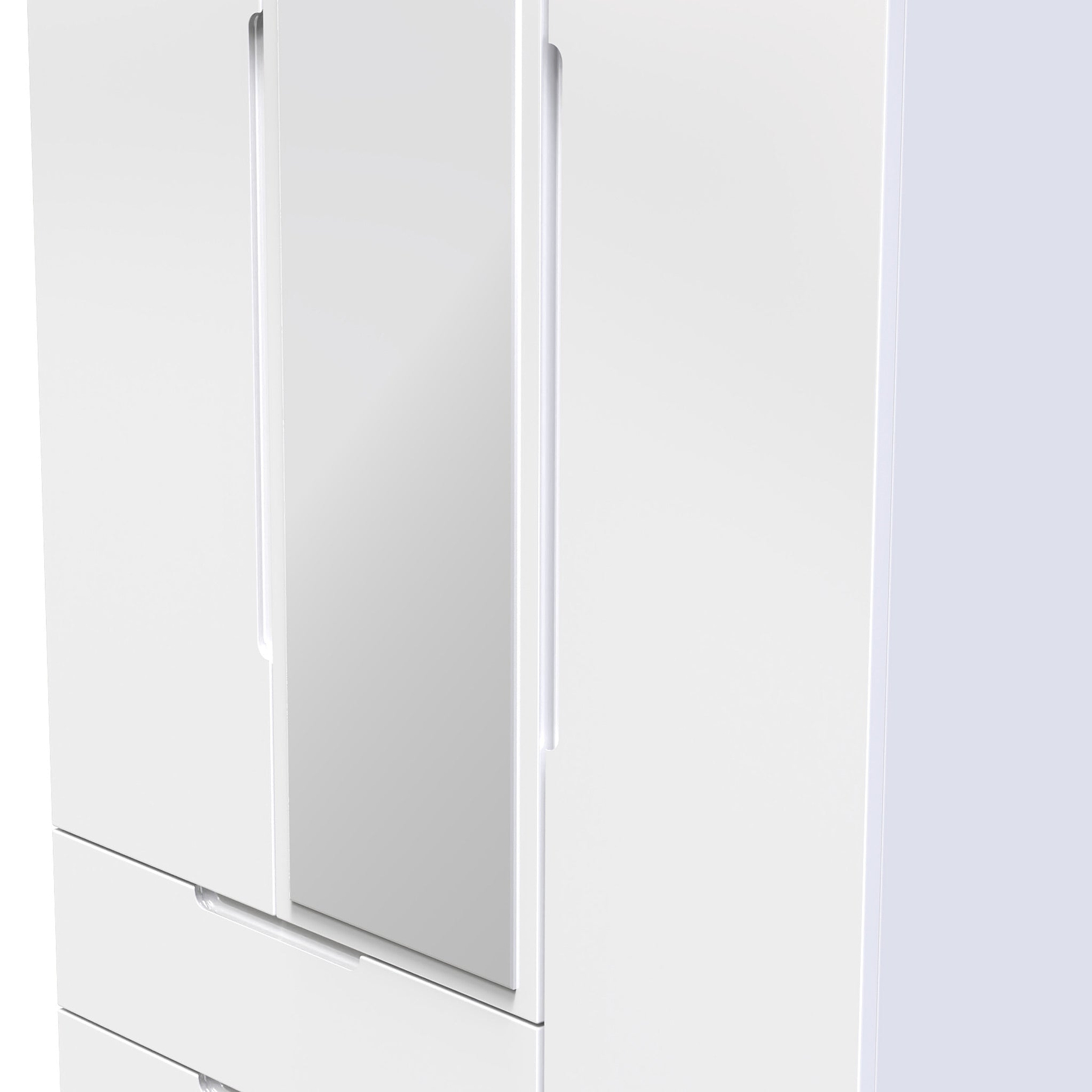 Henshaw 2 Drawer Triple Wardrobe White from Roseland Furniture