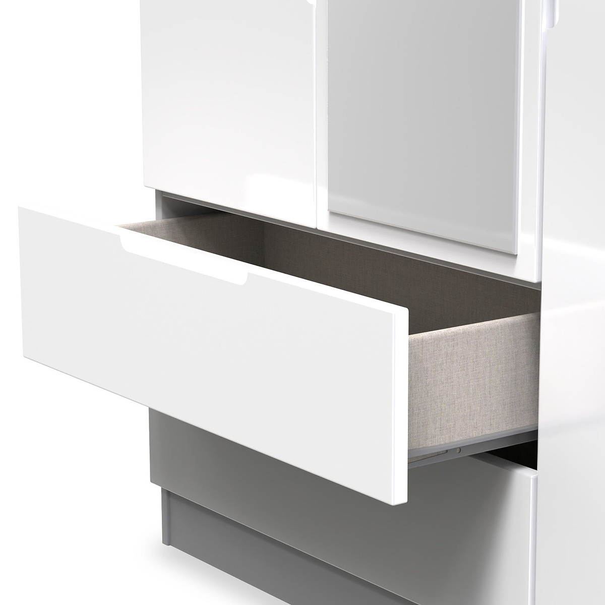 Henshaw 2 Drawer Triple Wardrobe White from Roseland Furniture