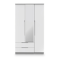 Henshaw 2 Drawer Triple Wardrobe White from Roseland Furniture
