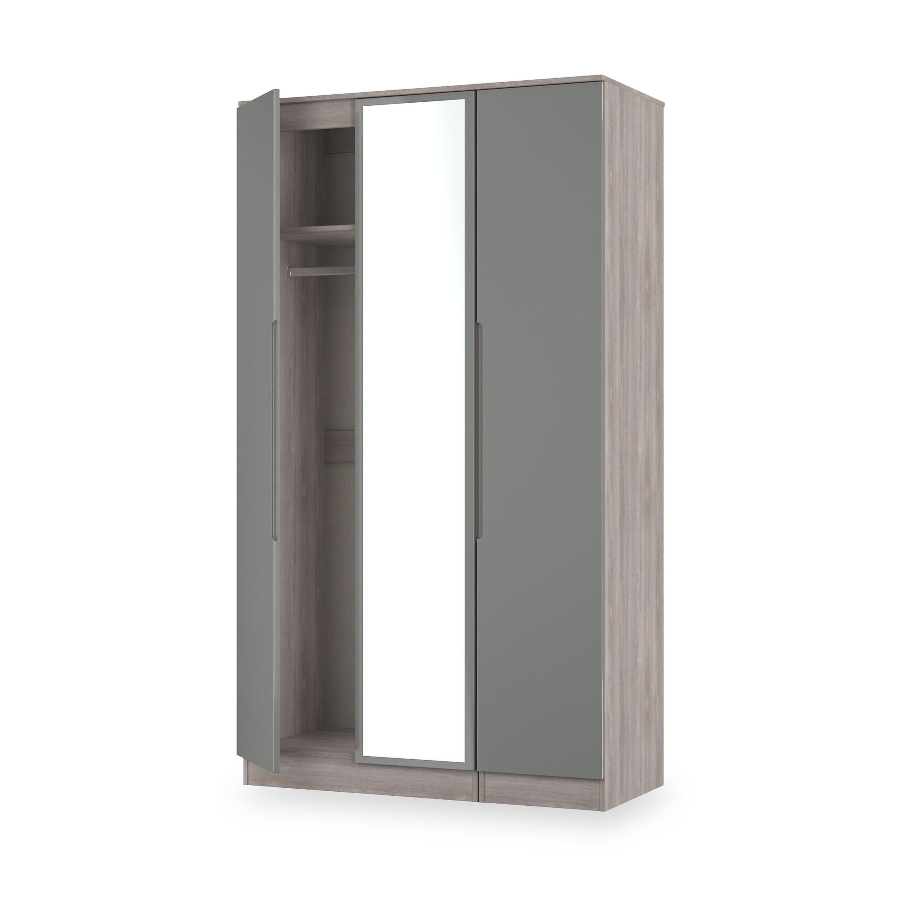 Henshaw Grey Oak Tall Triple Wardrobe from Roseland Furniture