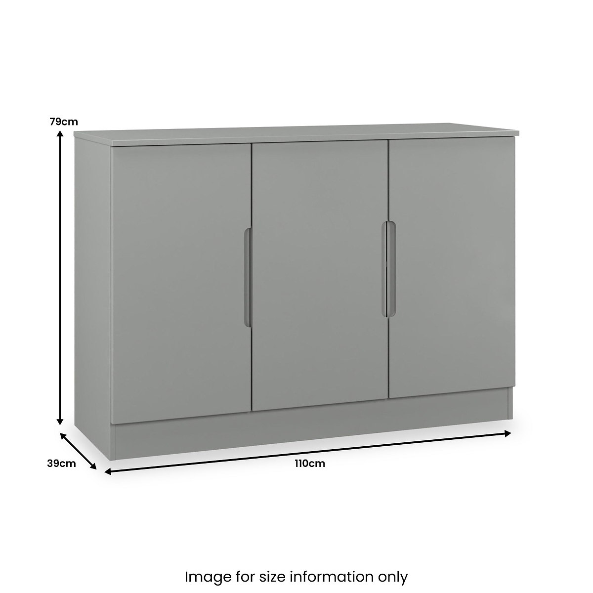 Henshaw 3 Door Large Sideboard Dusk Grey from Roseland Furniture