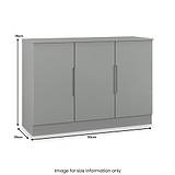 Henshaw 3 Door Large Sideboard Dusk Grey from Roseland Furniture