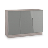 Henshaw Grey Oak 3 Door Large Sideboard from Roseland Furniture