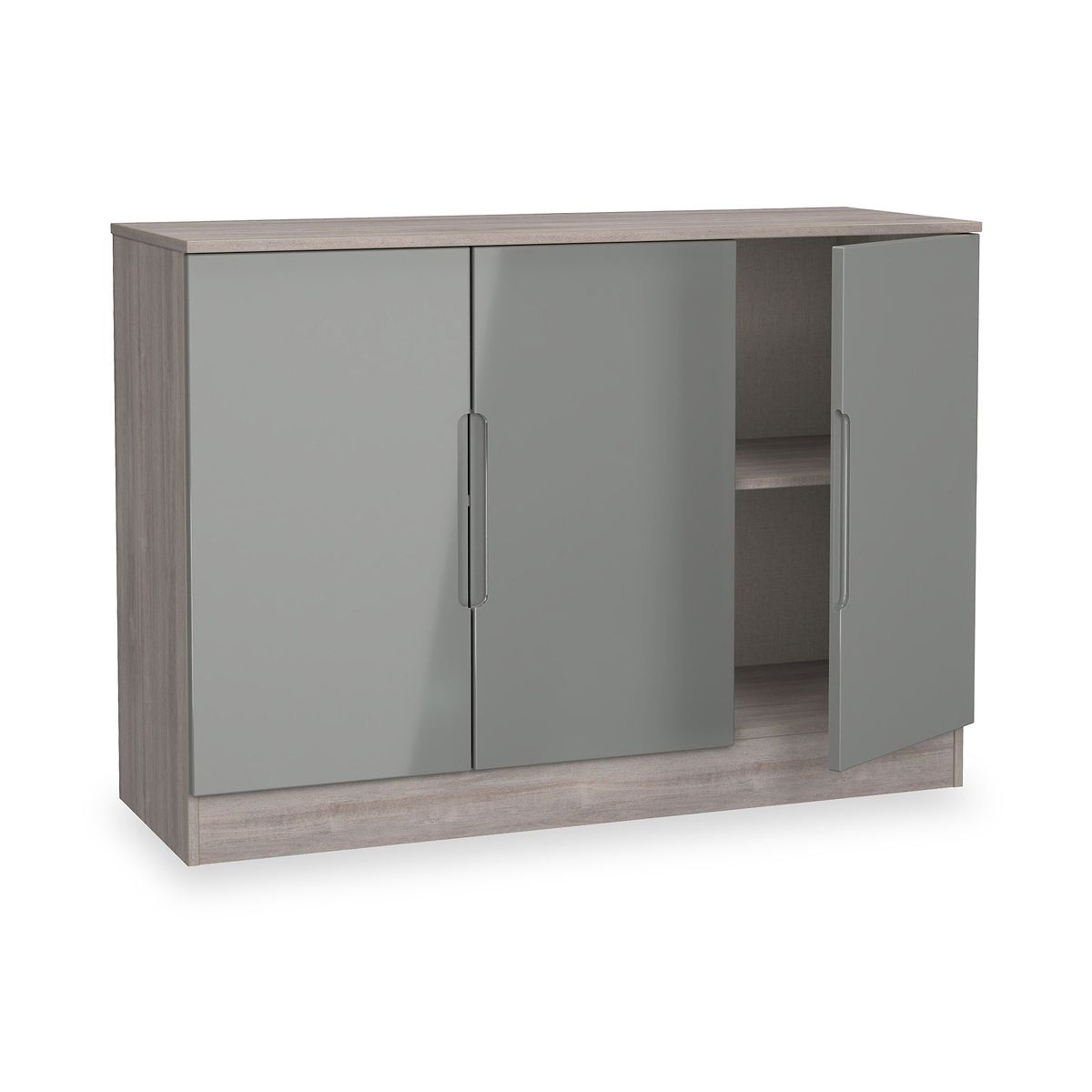 Henshaw Grey Oak 3 Door Large Sideboard from Roseland Furniture