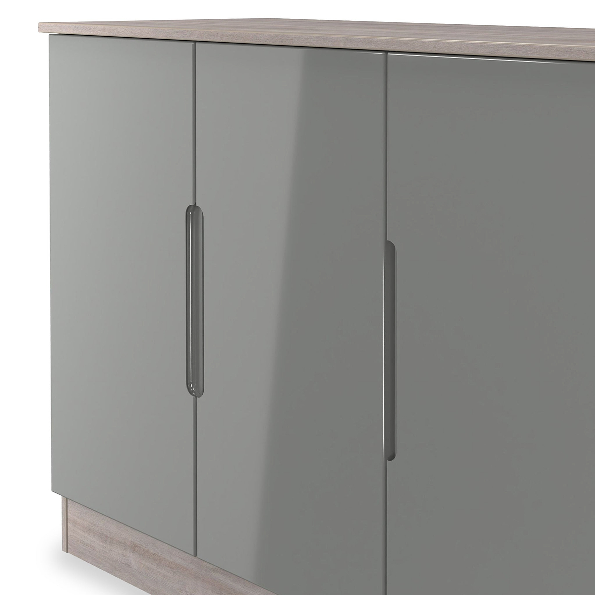 Henshaw Grey Oak 3 Door Large Sideboard from Roseland Furniture