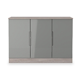 Henshaw Grey Oak 3 Door Large Sideboard from Roseland Furniture