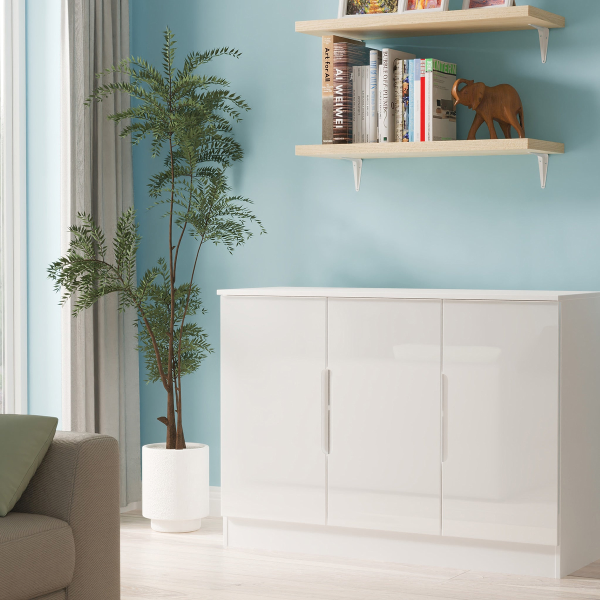 Henshaw 3 Door Large Sideboard White from Roseland Furniture
