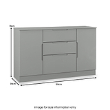 Henshaw 3 Drawer XL Sideboard Dusk Grey from Roseland Furniture