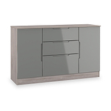 Henshaw Grey Oak 3 Drawer Extra Large Sideboard from Roseland Furniture