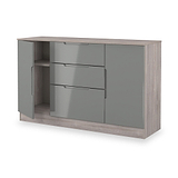 Henshaw Grey Oak 3 Drawer Extra Large Sideboard from Roseland Furniture