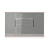 Henshaw Grey Oak 3 Drawer Extra Large Sideboard from Roseland Furniture