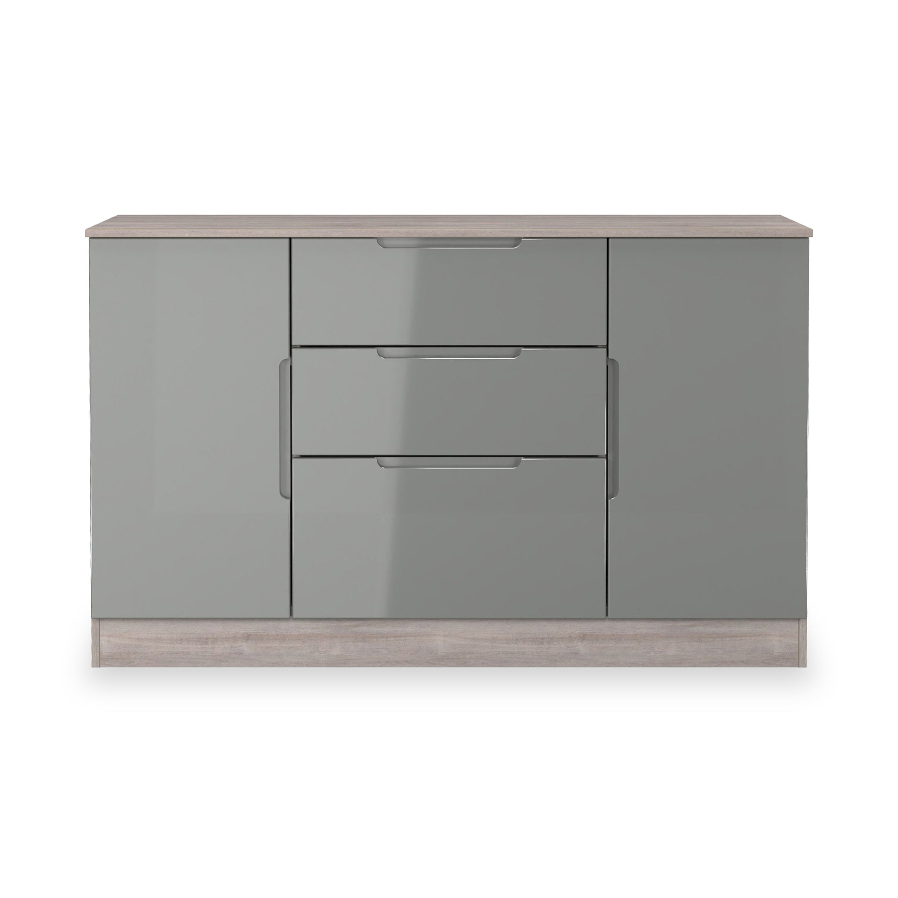 Henshaw Grey Oak 3 Drawer Extra Large Sideboard from Roseland Furniture