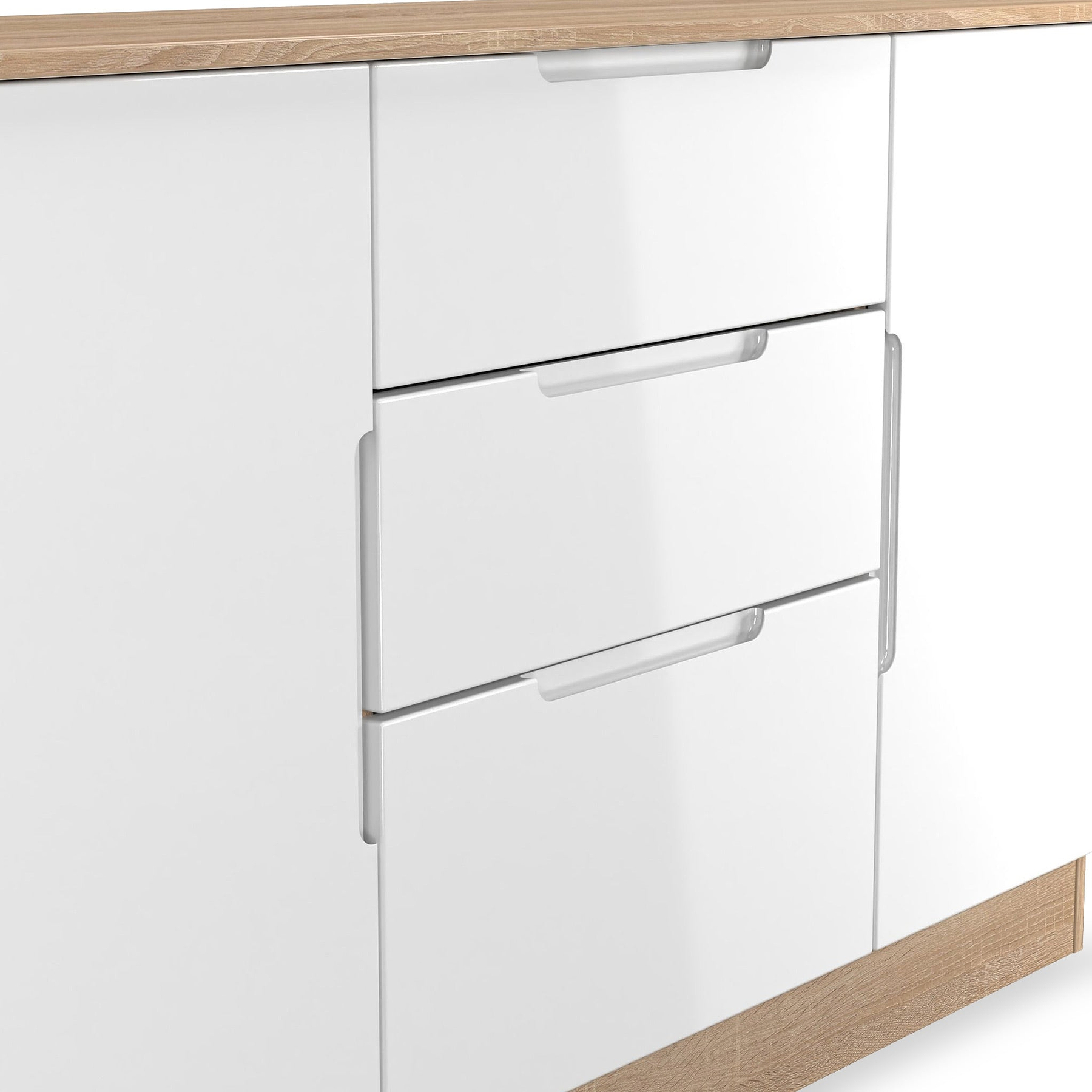 Henshaw 3 Drawer XL Sideboard White Oak from Roseland Furniture