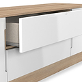 Henshaw Small TV Unit White & Oak from Roseland Furniture