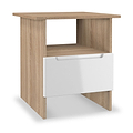 Henshaw 1 Drawer Lamp Table White & Oak from Roseland Furniture