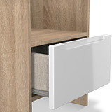 Henshaw 1 Drawer Lamp Table White & Oak from Roseland Furniture
