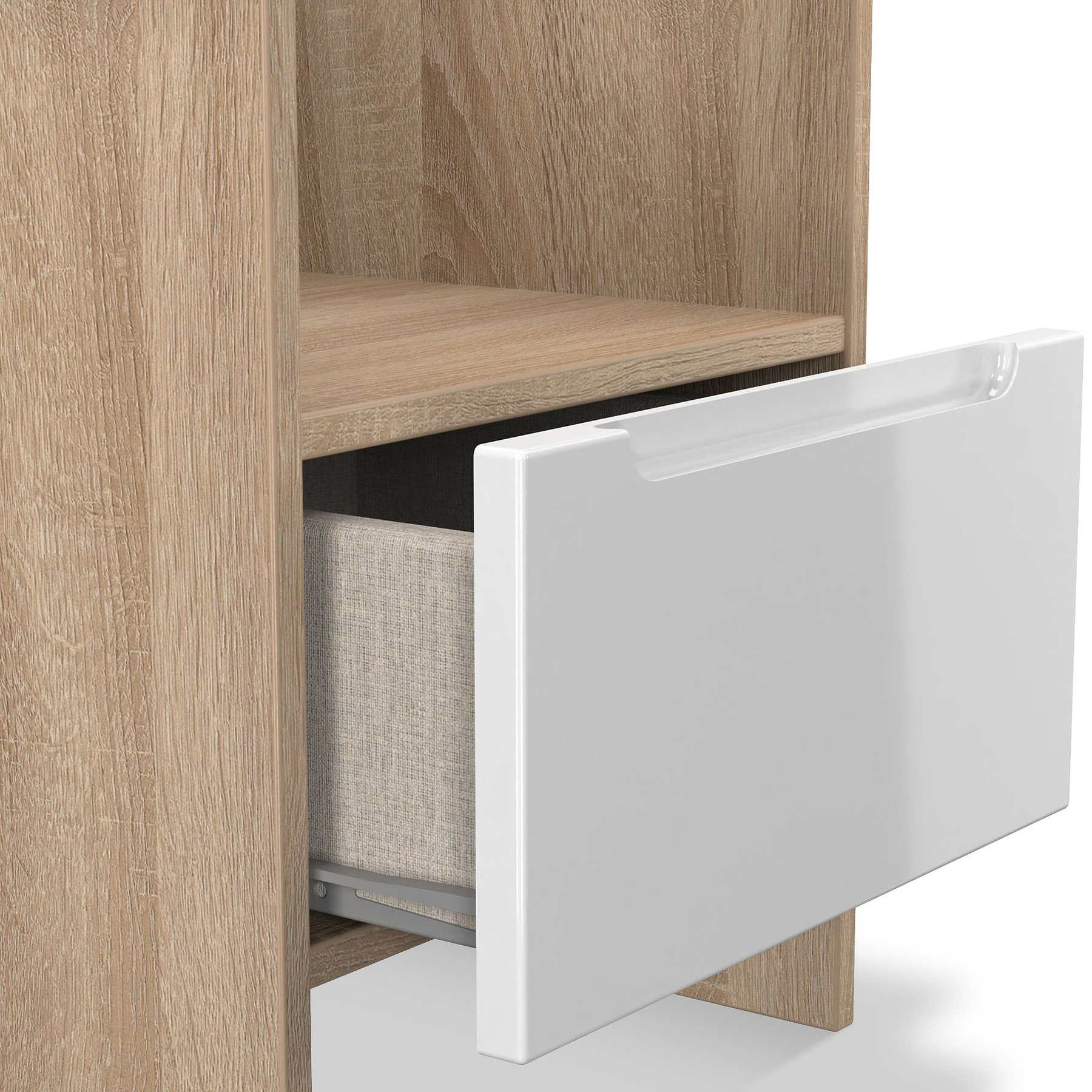 Henshaw 1 Drawer Lamp Table White & Oak from Roseland Furniture