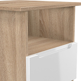 Henshaw 1 Drawer Lamp Table White & Oak from Roseland Furniture