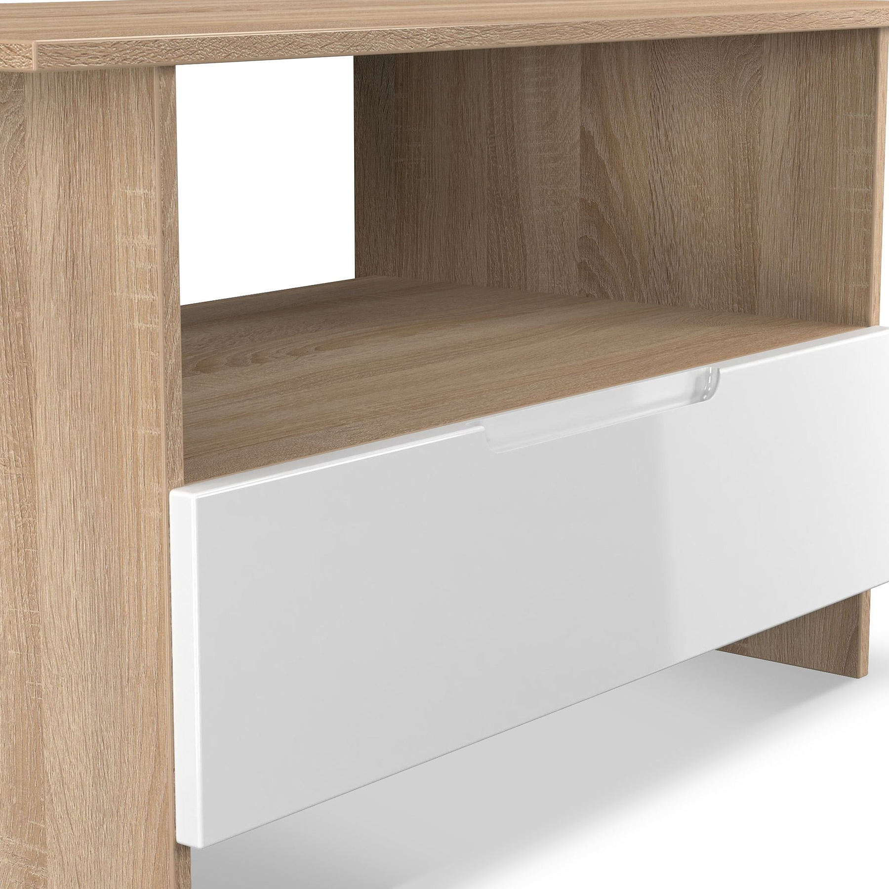 Henshaw 1 Drawer Coffee Table White Oak from Roseland Furniture