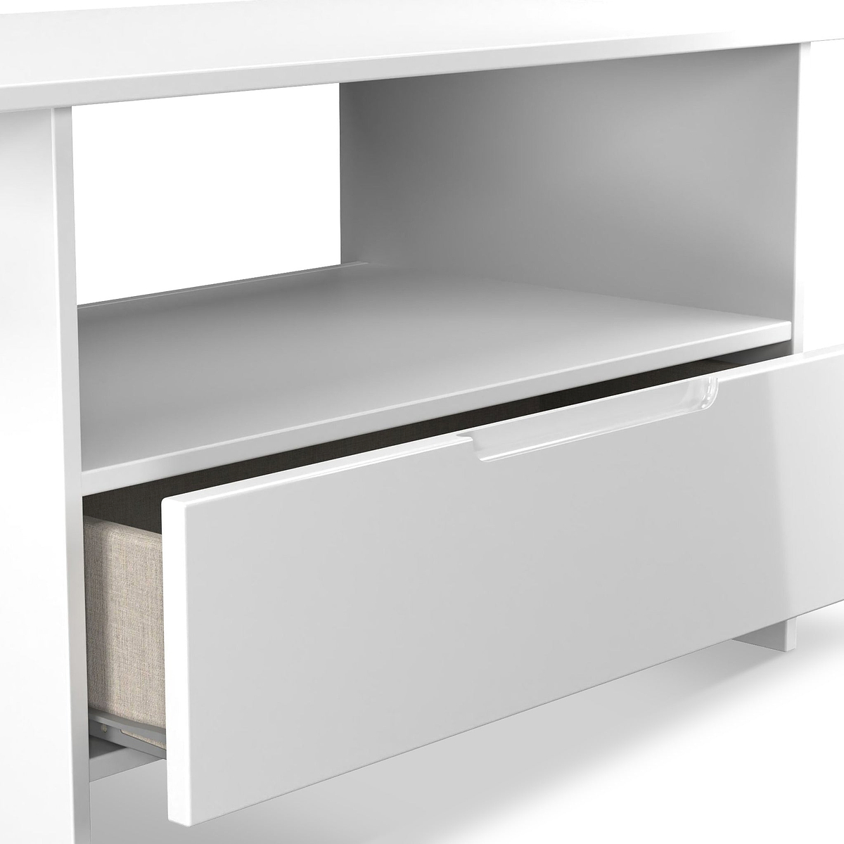 Henshaw 1 Drawer Coffee Table White Side1 from Roseland Furniture