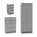 Henshaw 3 Piece Bedroom Furniture Set Dusk Grey from Roseland Furniture