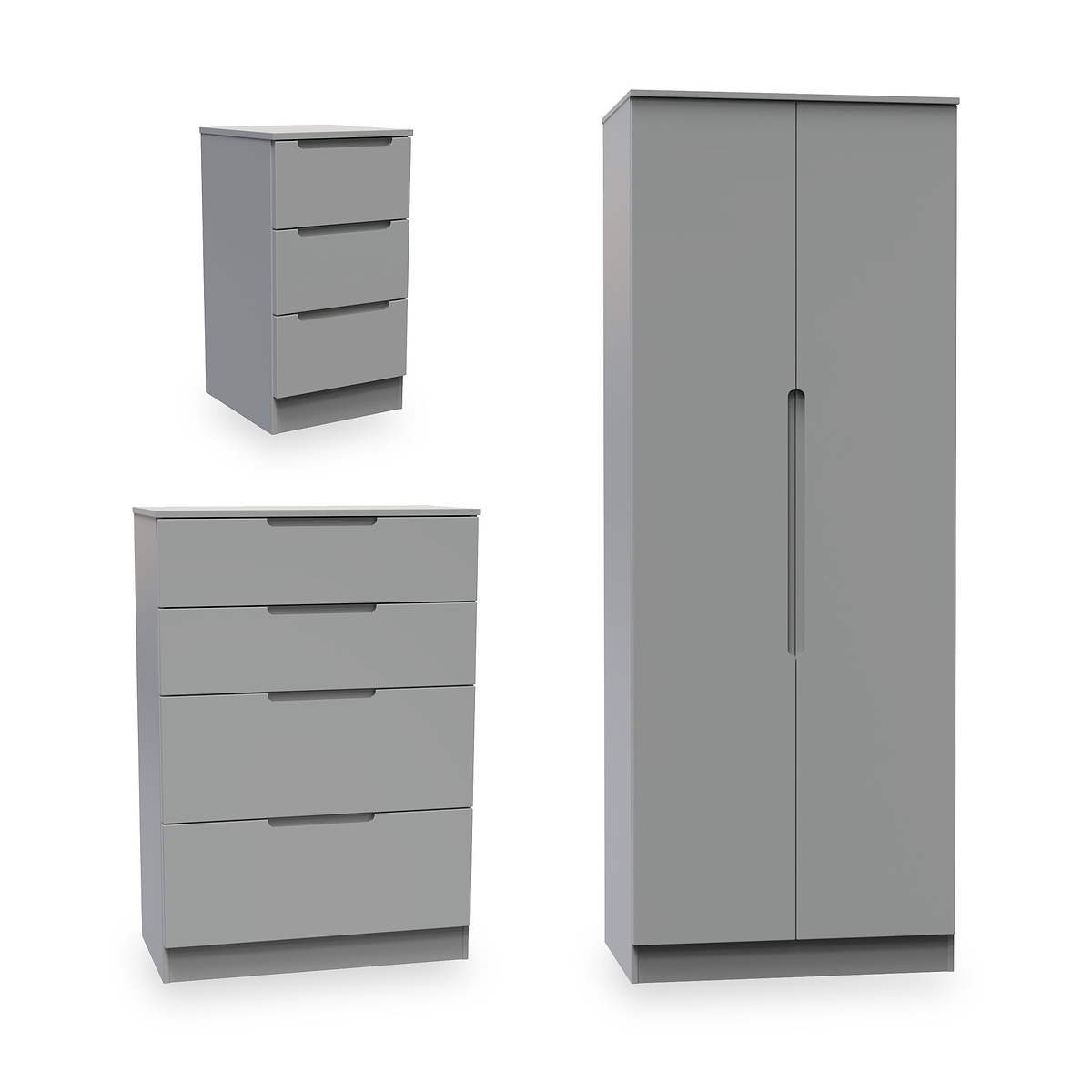 Henshaw 3 Piece Bedroom Furniture Set Dusk Grey from Roseland Furniture