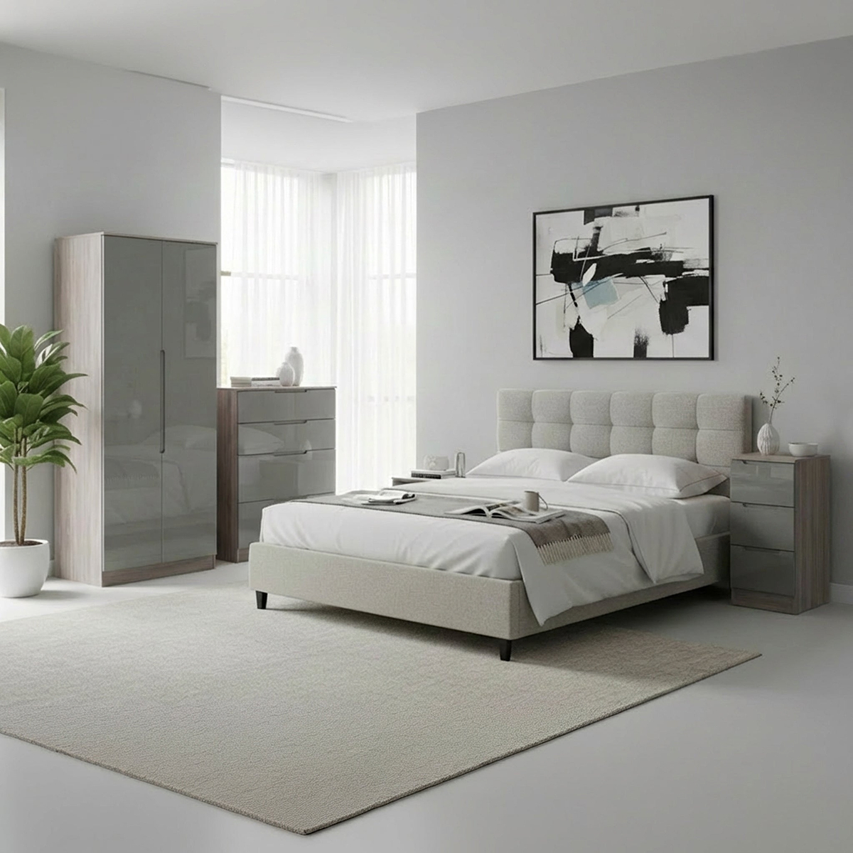 Henshaw Grey Oak 3 Piece Bedroom Furniture Set from Roseland Furniture