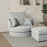 Tisha Grey Swivel Armchair by Roseland Furniture