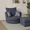 Tisha Navy Swivel Armchair by Roseland Furniture